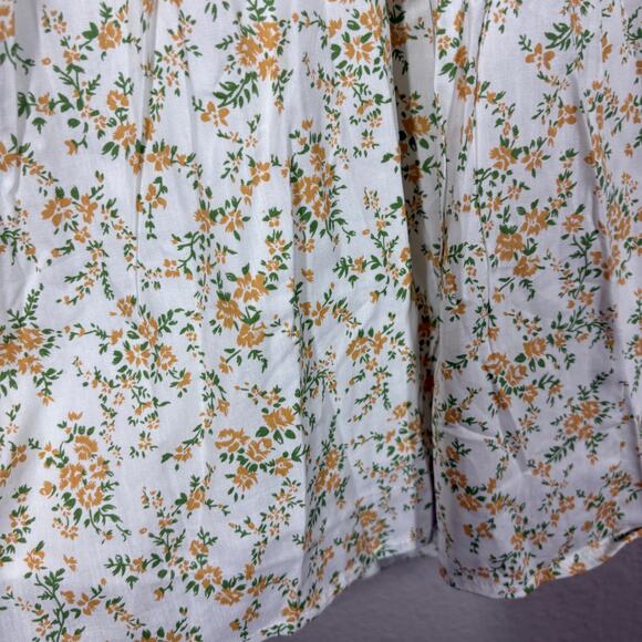 Kourt Size Small Hopely Mini Shift Dress White Green Floral Cotton Sleeveless - Picture 11 of 11